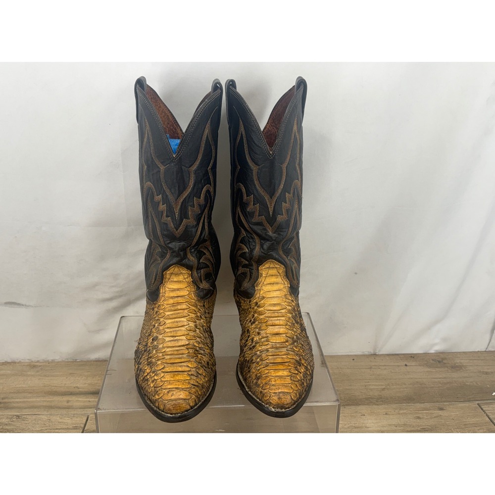 Vintage Nocona Men's 9.5 D Genuine Python Snakeskin Cowboy Boots Western